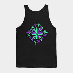 Purple green calming flower yoga meditation Tank Top